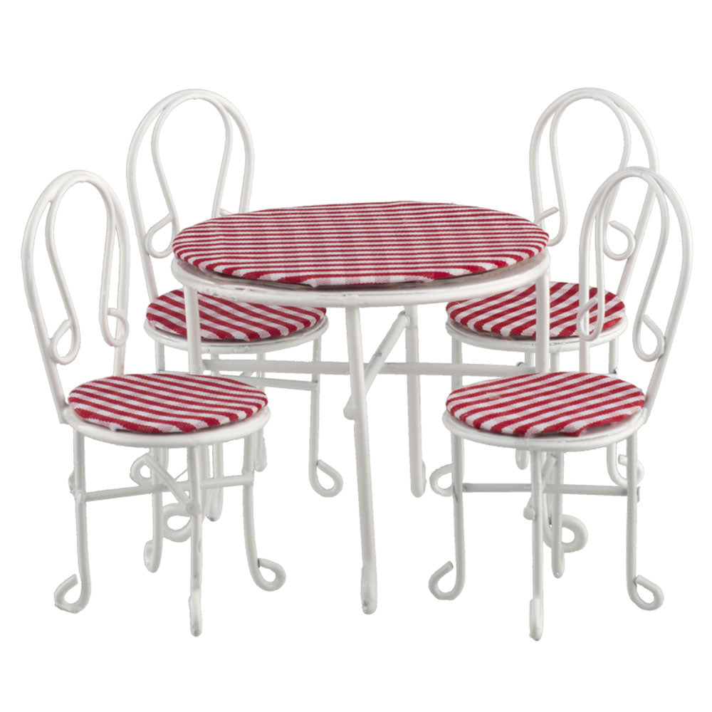 Red Gingham Miniature Patio Set - 5 Piece